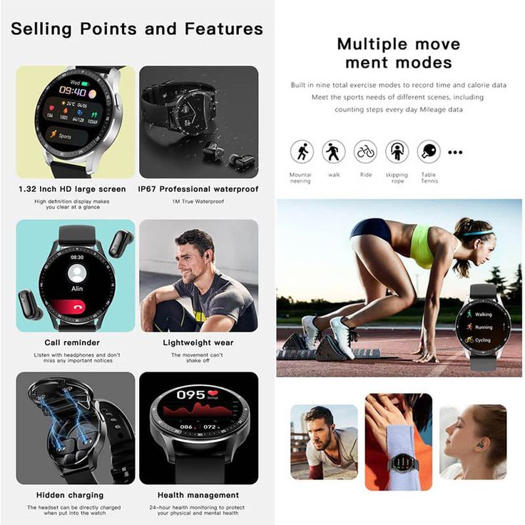 Premium Smart Watch 2-in-1 with Wireless Earbuds Ultra Combo